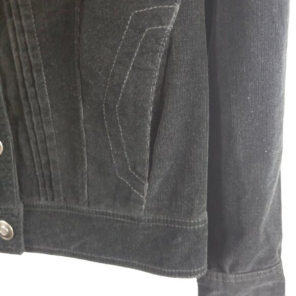 Womens Dark Academia Fall Layering Boho Y2K Western Fashion Black Denim Jacket S - Picture 5 of 15